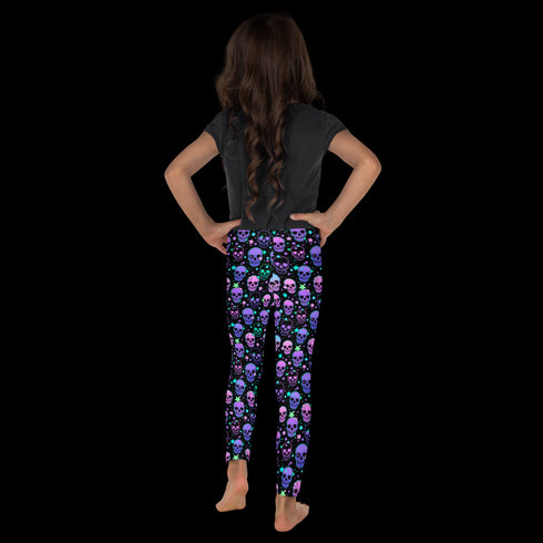 Neon Space Skulls - Kid's Leggings