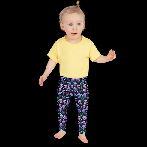 Neon Space Skulls - Kid's Leggings