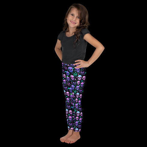 Neon Space Skulls - Kid's Leggings