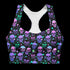 Neon Space Skulls - Longline Sports Bra