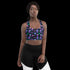 Neon Space Skulls - Longline Sports Bra