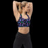 Neon Space Skulls - Longline Sports Bra