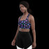 Neon Space Skulls - Longline Sports Bra