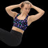 Neon Space Skulls - Longline Sports Bra