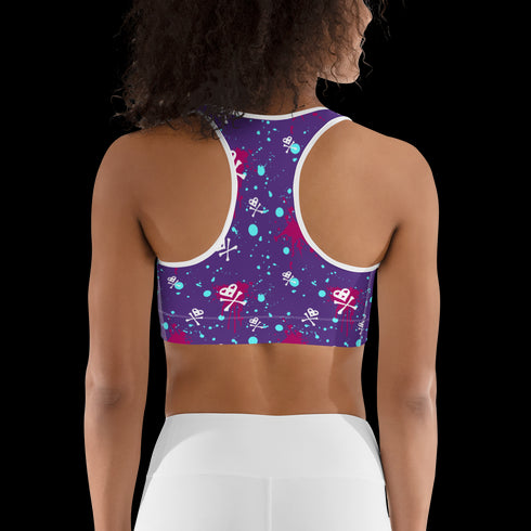 Heart Skull Splatter - Sports Bra