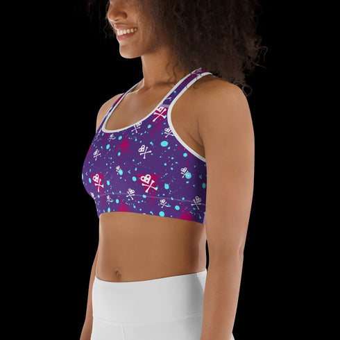 Heart Skull Splatter - Sports Bra