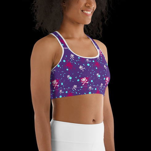 Heart Skull Splatter - Sports Bra