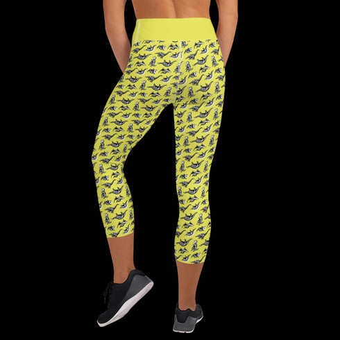 Dino Fossils Print - Yoga Capri Leggings