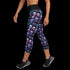 Neon Space Skulls - Yoga Capri Leggings