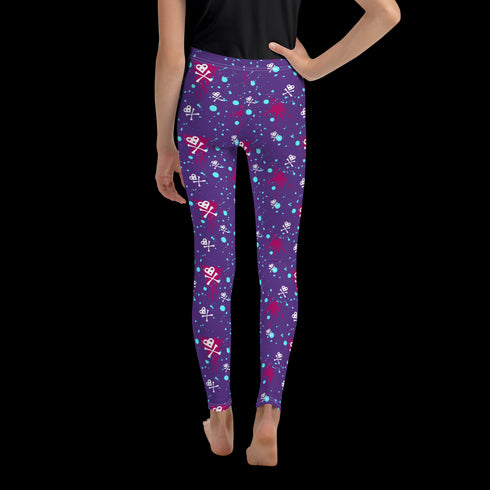 Heart Skull Splatter - Youth Leggings