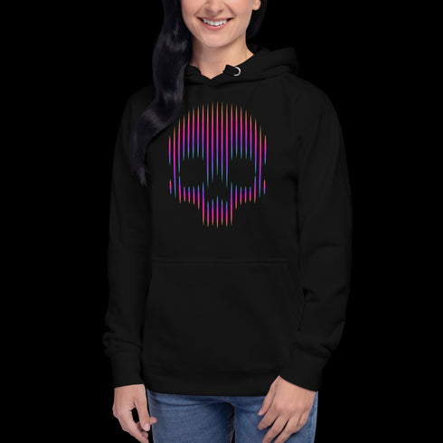 Neon Lines Skull - Adult Hoodie