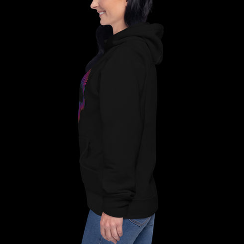 Neon Lines Skull - Adult Hoodie