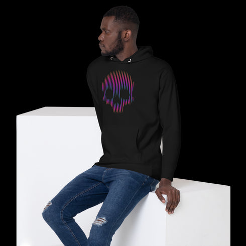 Neon Lines Skull - Adult Hoodie