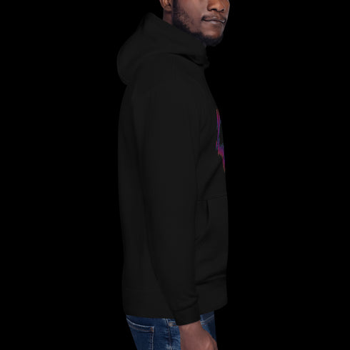 Neon Lines Skull - Adult Hoodie