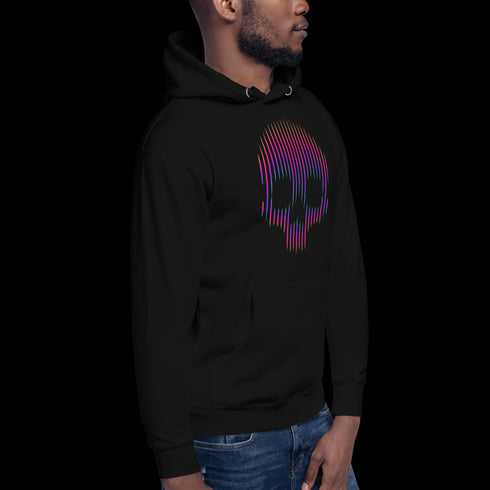 Neon Lines Skull - Adult Hoodie
