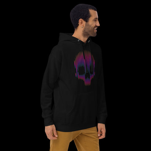 Neon Lines Skull - Adult Hoodie