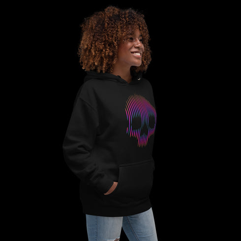 Neon Lines Skull - Adult Hoodie