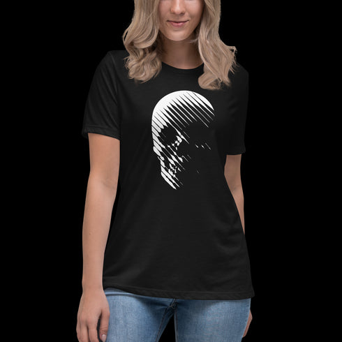 Shadow Lines Skull - Women's Relaxed Tee